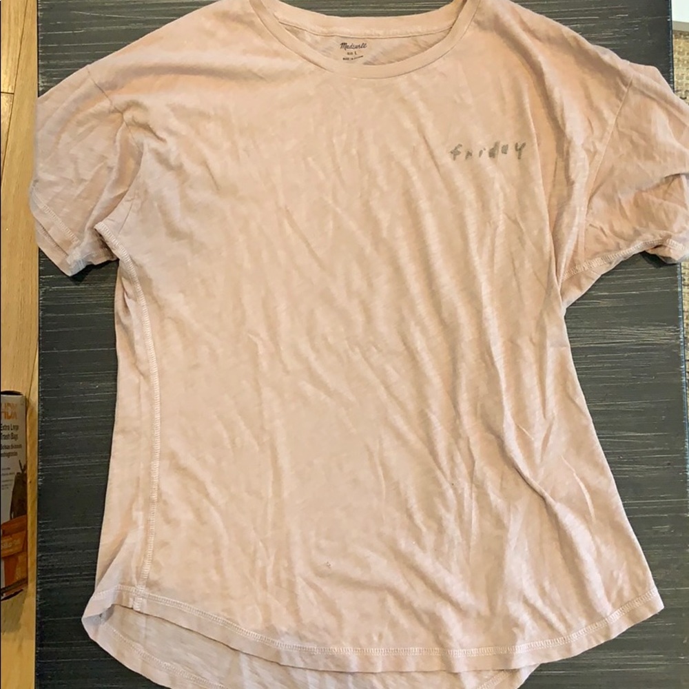 Madewell Embroidered “Friday” Shirt Size L